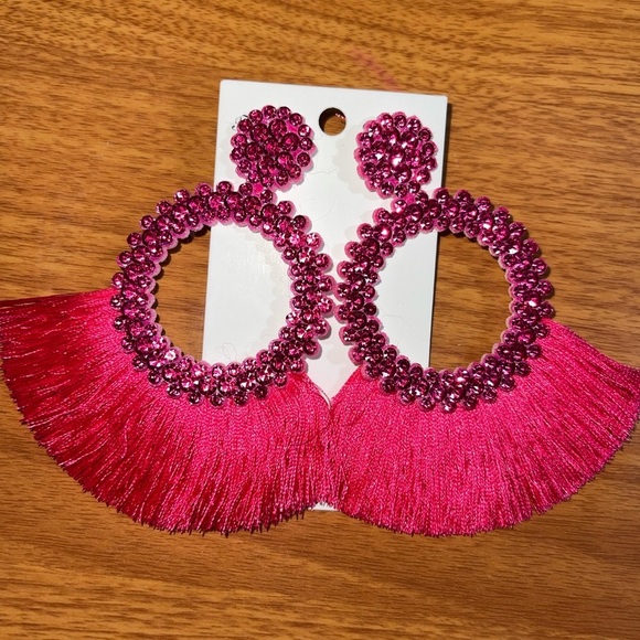 Pink Tassel Earrings! - Picture 1 of 2